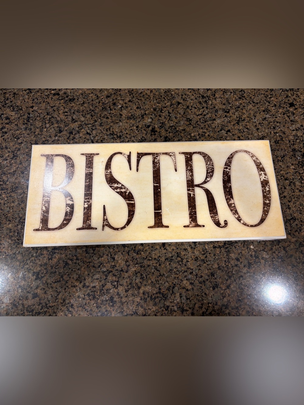Vintage-Style Bistro Sign - Cream and Distressed Brown